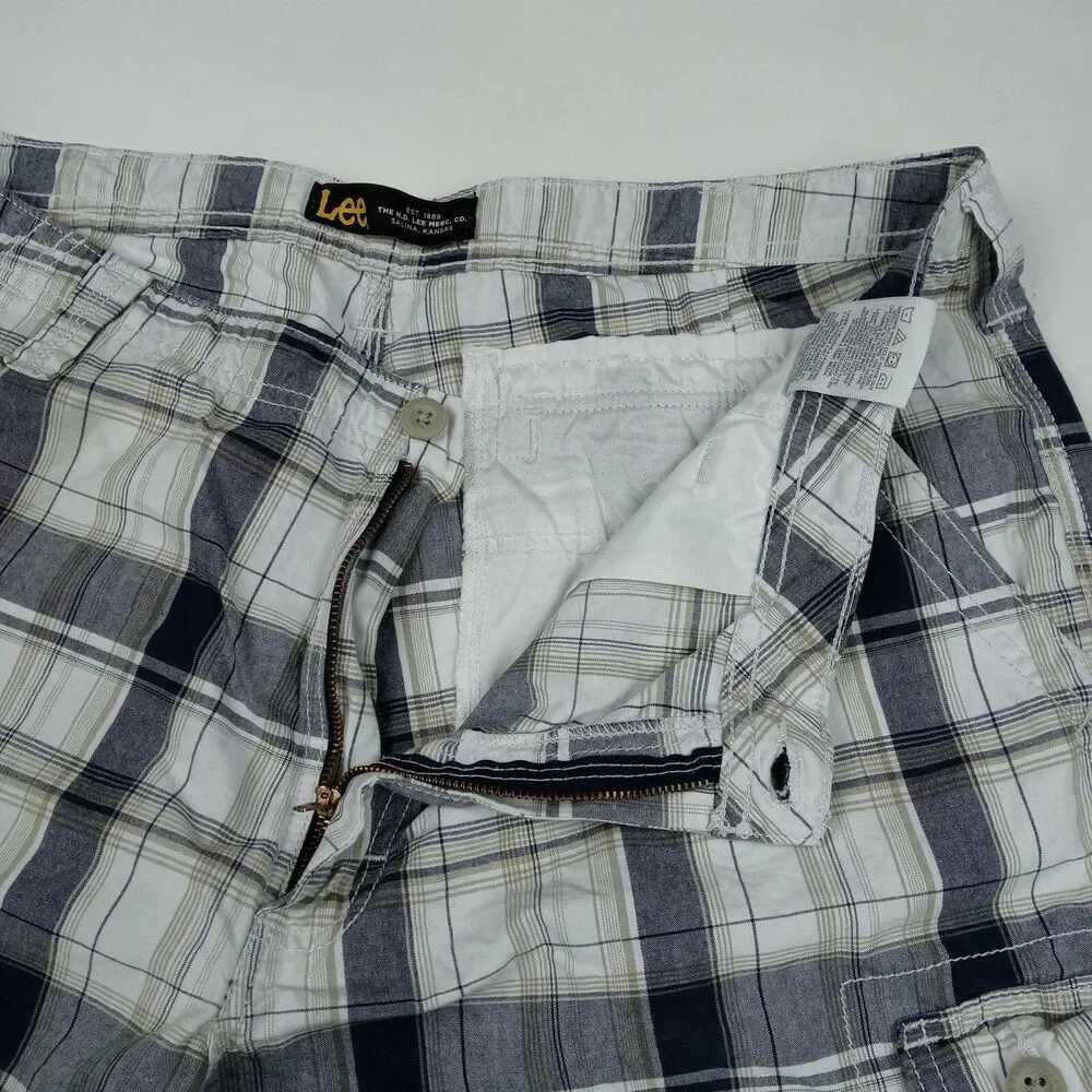 LEE Plaid Shorts Cargo Pockets Men's Size 38 Casual Outdoor - Picture 2 of 9